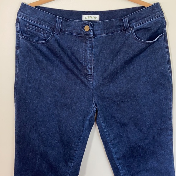 ORVIS NWOT Dark Blue Denim Jeans Capri Straight Cut - Picture 12 of 16